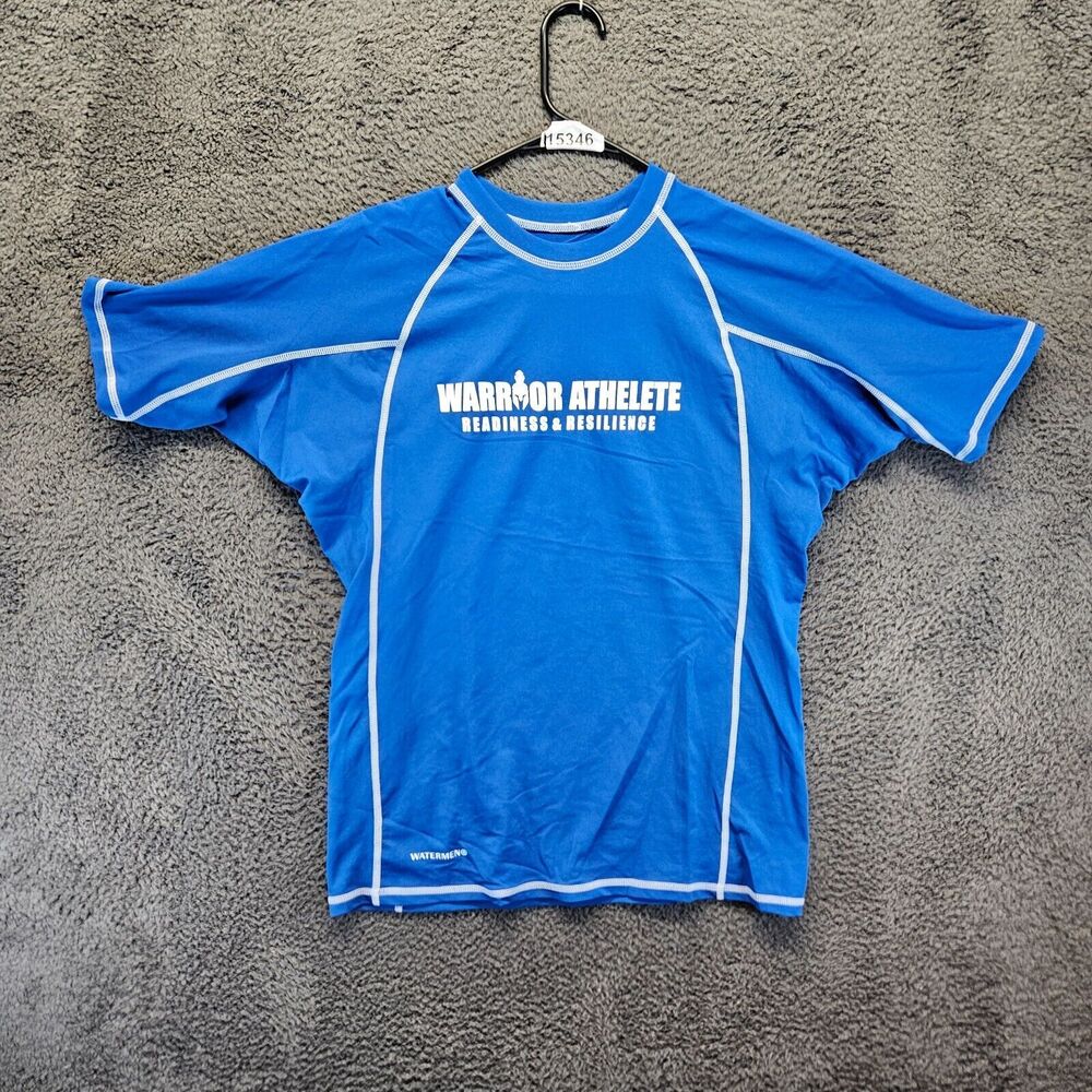 Watermen Rash Guard Shirt Adult Size XL Blue Short Sleeve Instructor‎
